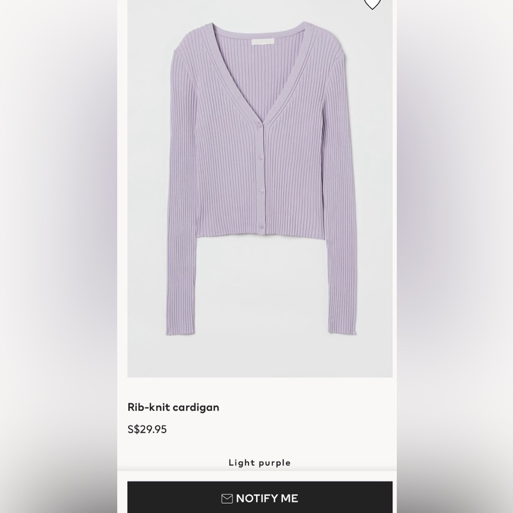 H&M ribbed knit sweater in light purple